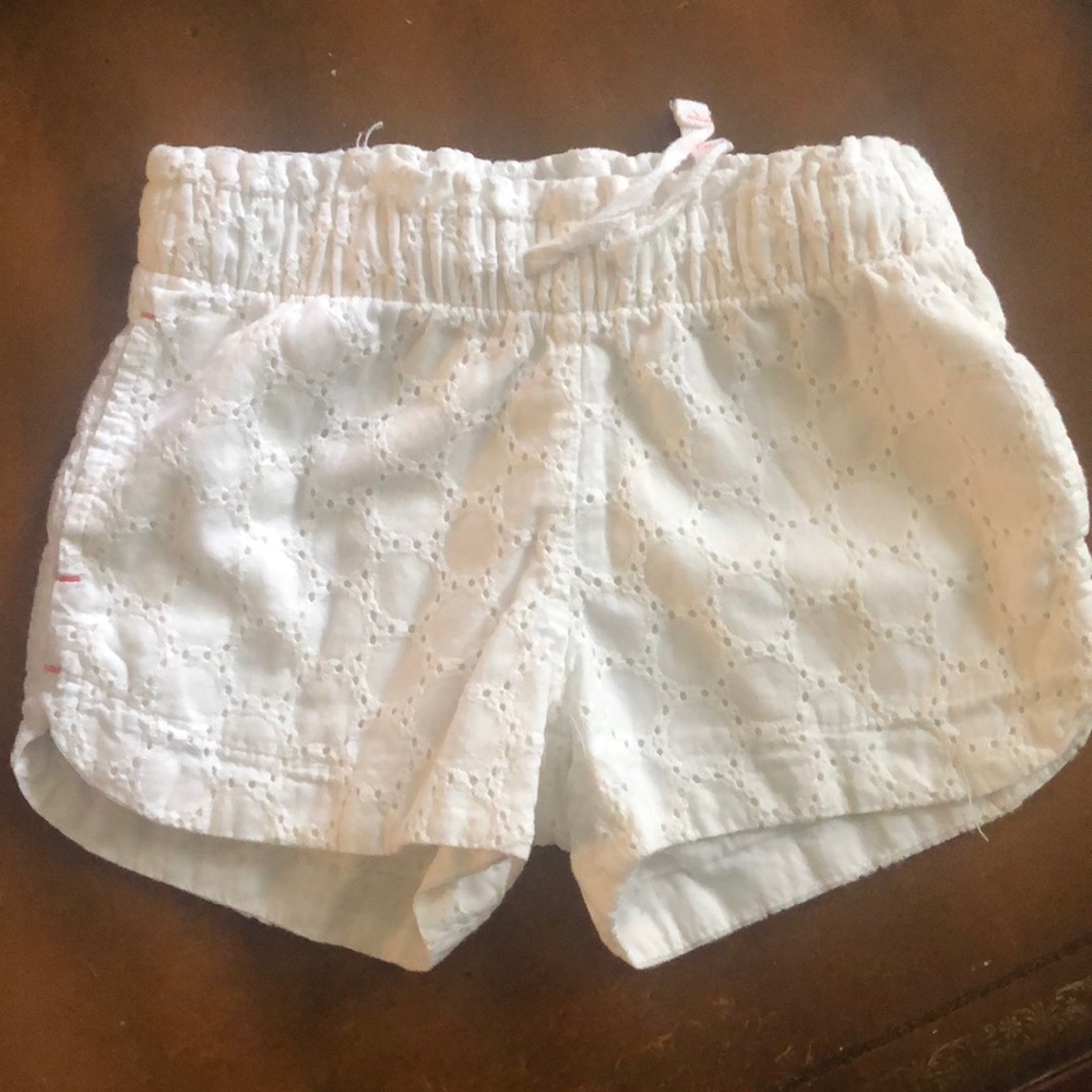 White eyelet cotton shorts